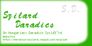 szilard daradics business card